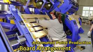 Schaufenster einer europäischen automatischen Palettenproduktionslinie
